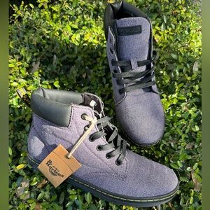 Dr. Martens cloth purple boots 8